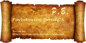 Pavlekovics Bernát névjegykártya